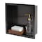 Alfi Brand 12" x 12" Brushed Black PVD Stainless Steel Square Single Shelf Shower Niche ABNP1212-BB - alternate 1